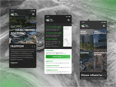 GeoService design homepage page design ui ux uxui web website