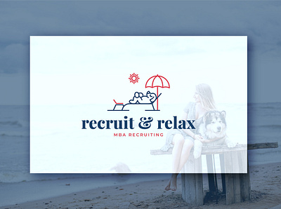 Recruit & Relex creative logo design lineart logo minimal recruiting