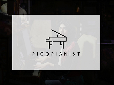 Pico Pianist creative logo design lineart logo minimal pianist piano