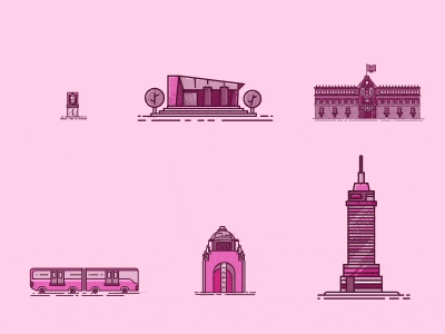 M E X [ I C O N S ] city design gif icon illustration mexico