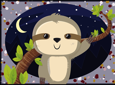 Sloth animal animal illustration animals illustrated cute cute art spiritanimal tree