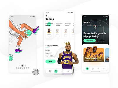 Basketball Application angry nerds app application basketball design mobile app mobile app design mobile ui nba ui ux
