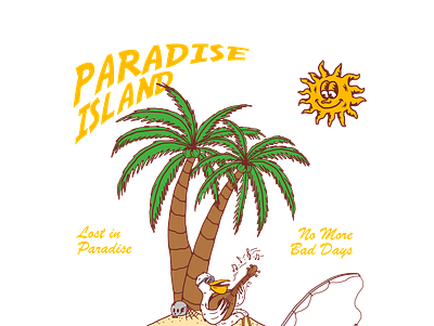 paradise island apparel apparel design artwork artworkforsale badgedesign branding clothing design design design for sale illustration