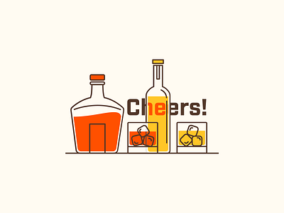 Cheers! design graphic graphic design icon illustration spirits vodka whiskey