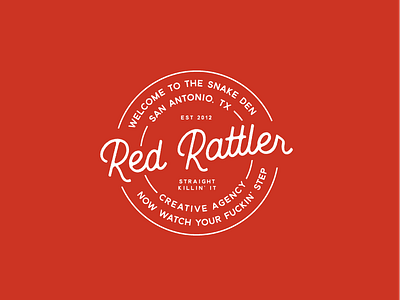 Red Rattler Insignia badge circle coaster design type typedesign typography