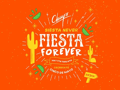 Fiesta Forever design fiesta food graphic illustration menu mexican party print restaurant texas