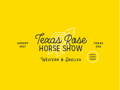 Texas Rose Horse Show brand branding equestrian equine gold horse logo rose texas yellow