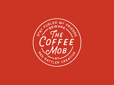 The Coffee Mob badge brand branding brew coffee creative design fuel insignia logo typography