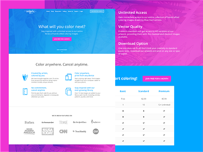 Blue Star Inspire colorful mockup subscription ui user interface web web design website wireframe