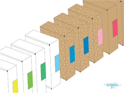 Shipping Boxes for Inspire box colorful gift package design packaging pattern post subscription