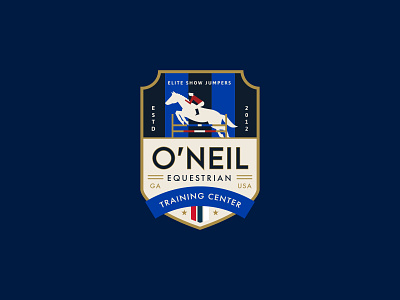 O'Neil Equestrian Badge Version I badge equestrian graphic design horse illustration insignia logo typography