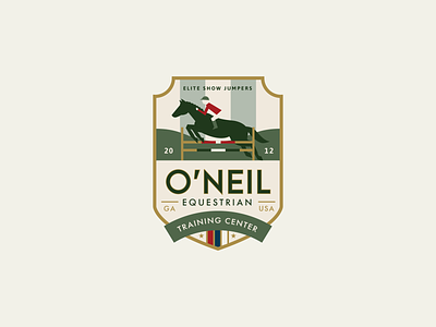 O'Neil Equestrian Badge Version 2 badge branding graphic design illustration logo typography vector