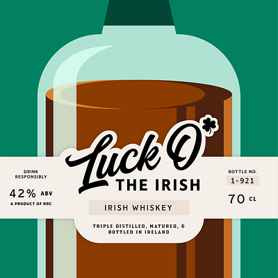 St. Paddy's Label alcohol branding design graphic design illustration illustrator irish label typography