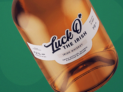 Luck O' The Irish Whiskey alcohol bottle graphic design green irish kelly green label label design logo logo design packaging whiskey whisky