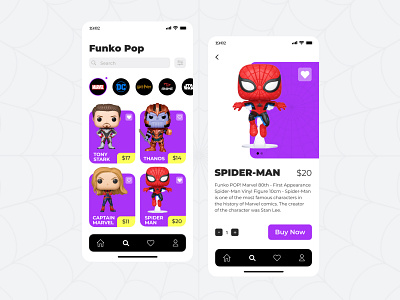 Funko Pop App UI design