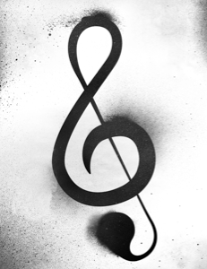 Amperclef ampersand grungy hand drawn treble clef