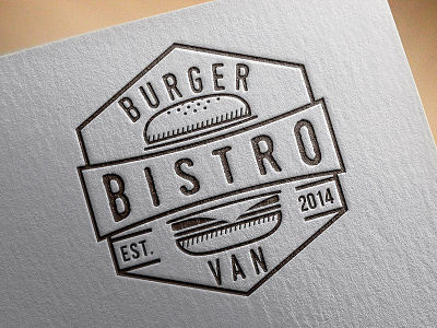 Burger van bistro logo bistro burger flat food foodtruck hamburger hipster logo restaurant stamp