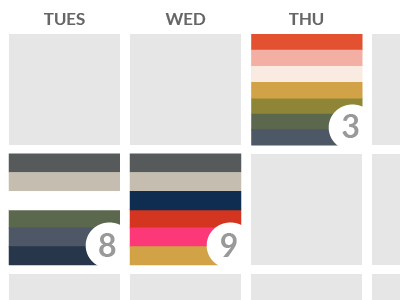 Color Calendar calendar clothing color color palette color schemes data just for fun personal