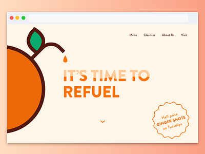 Daily UI #003 - Landing Page daily ui juice landing landing page orange ui web