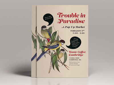 Trouble in Paradise - Market Flyers cute design flyer graphic design illustration poster print script vintage