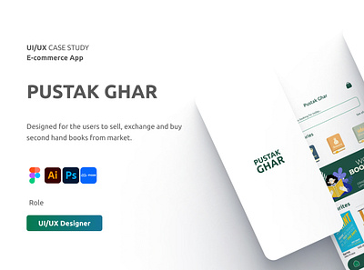 Pustak Ghar - A Library for Used books branding design graphic design illustrator logo ui vector