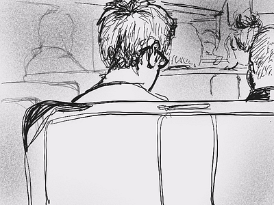 Commuters 1 chicago commuters illustration metra sketch train