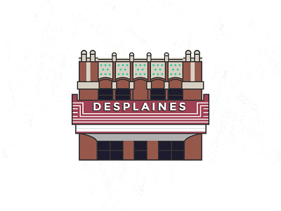 Des Plaines Theater chicago des plaines flat illinois illustration illustrator theater theatre