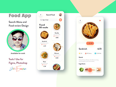 Food App UI Design app design ui ux