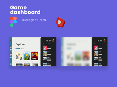 Game Dash UI Design app dashboard ui design ui ux web website website design