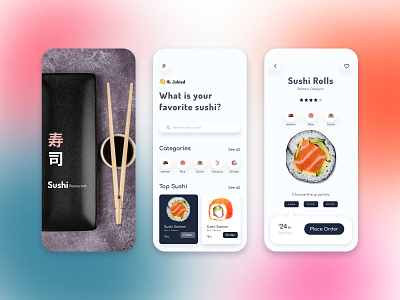 Sushi App app dashboard ui design logo ui ux web website website design websites
