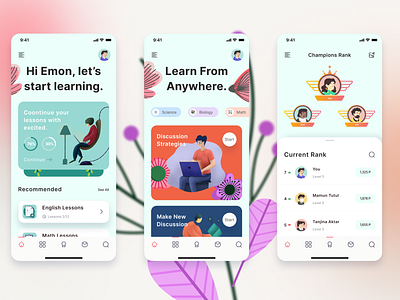 Online Learning App For Mobile appdesign application behance dailyui design digitaldesign dribbble graphicdesign inspiration interaction interface mobile ui uidesign uiux userinterface ux uxdesign uxdesigner wireframe