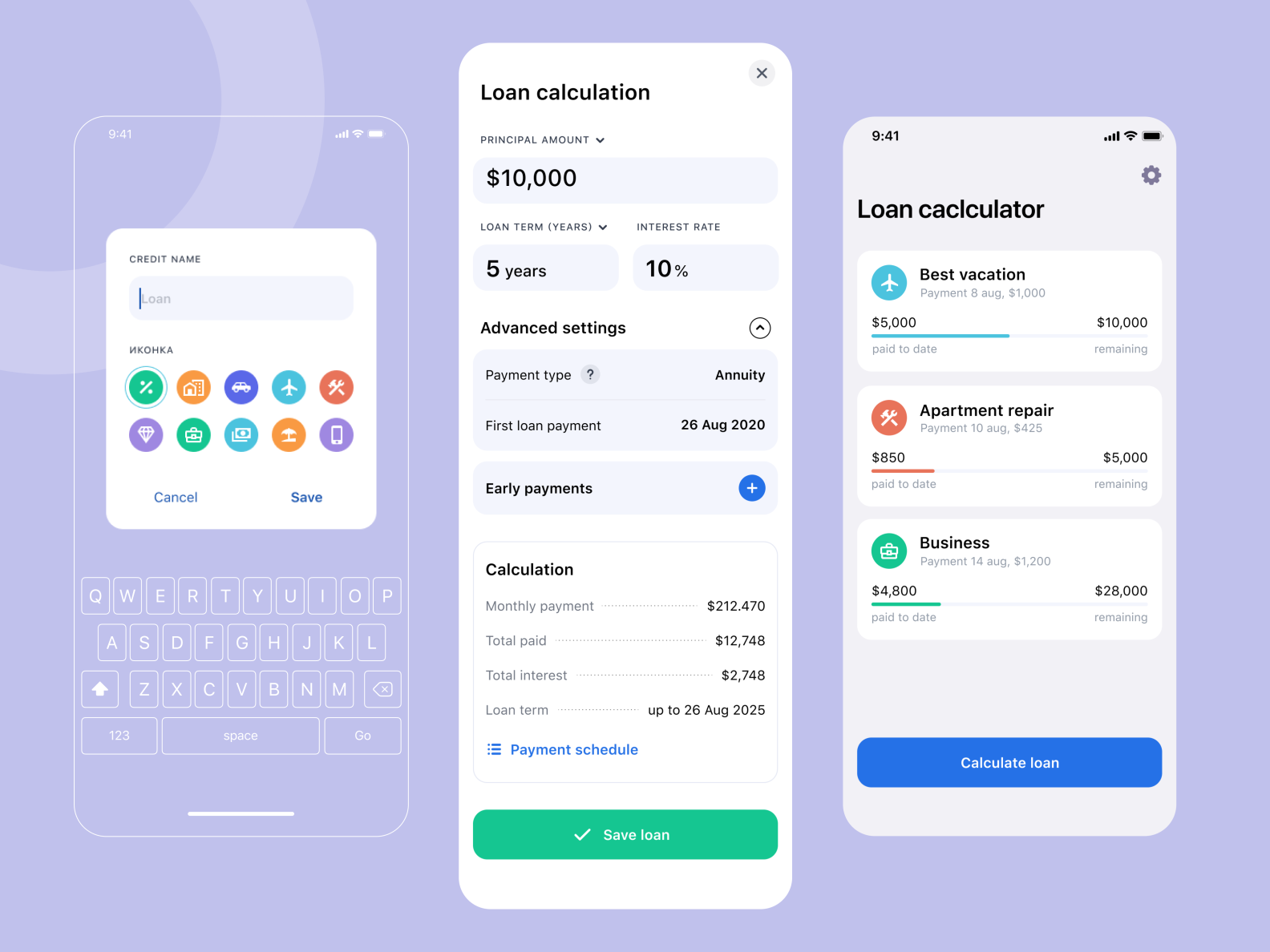 Loan calculator by RuVi on Dribbble