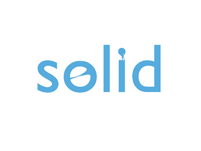 Solid blue illustration lettering logotype typography