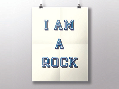 I Am a rock lettering music poster rock simongarfunkel typography