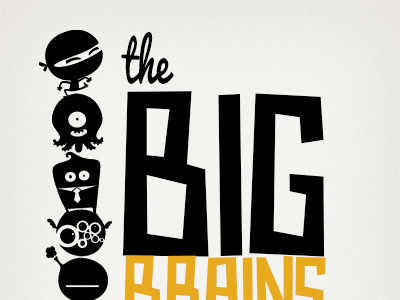 Logotype for The Big Brains Company black logo logotype monsters orange