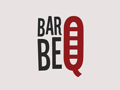 BarbeQ barbecue bordeaux logo logotype red uppercase