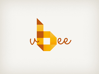 Vbee V3 bee brown drone logo logotype origami stripe typography yellow