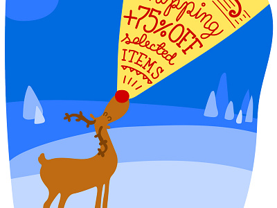 Rudolph - web banner for christmas sales anters christmas deer illustration lettering nose rudolph sales snow vector winter