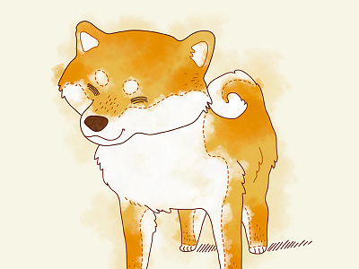 Inoa the shiba inu creme cute dog illustration japanese orange shiba shiba inu smile vector