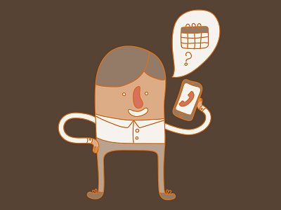 Call your expert brown call coffee illustration phone schedule vector