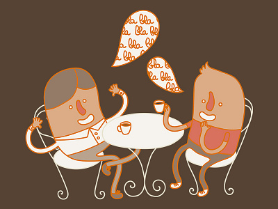 Meet with your expert brown coffee illustration meeting talk vector