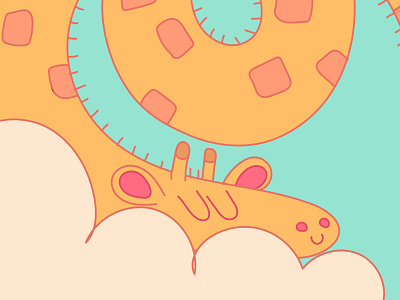 knock knock - page 1 preview animal cloud cute giraffe pastel sleep smile soft squares