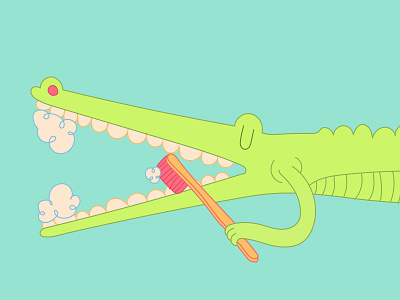 knock knock - preview page 8 brush crocodile cute green teeth vector