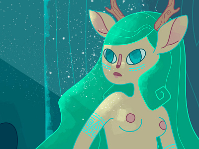 Faun in the enchanted forest
