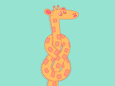 the knot azul cute giraffe illustration knot neck simple soft vector