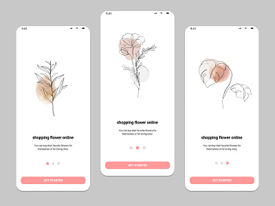 Shopping Flower app design illustration ui ux