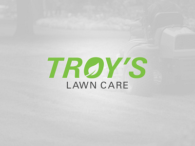 Troy's Lawn Care Logo care environment green lawn lawn care leaf logo nature negative space