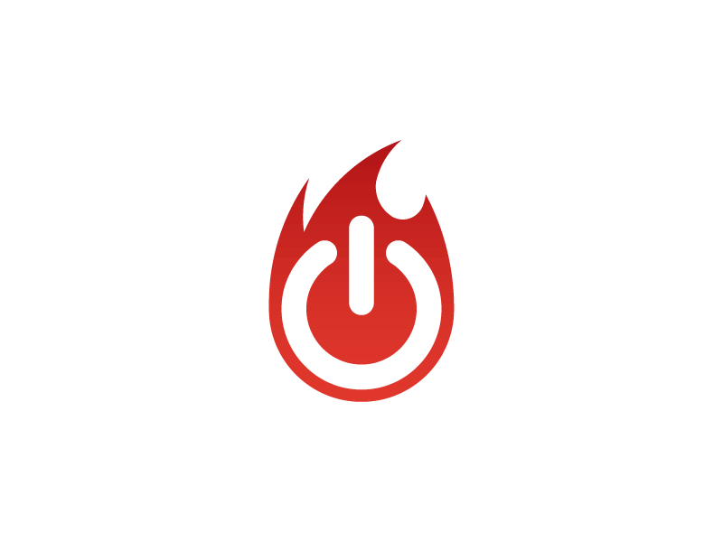 Overpowered Logo flame gaming gaming logo logo overpowered power red simple simplistic startup symbol