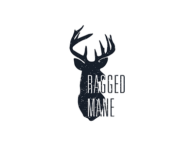 Ragged Mane Logo animal antlers band creative deer grunge logo music neutral space texture white
