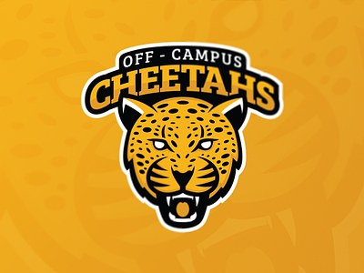 Off-Campus Cheetahs Logo angry animal black cheetah growl logo mascot school sports vicious yellow